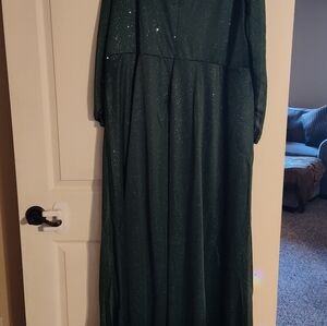 Dark green evening gown
